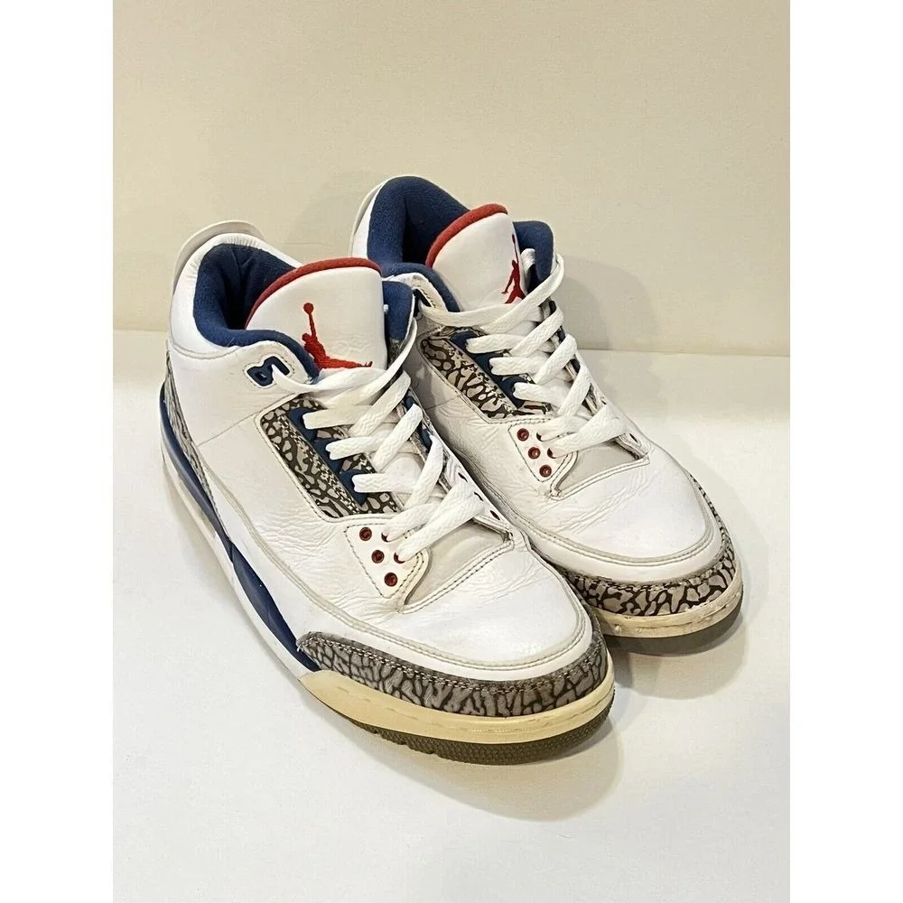 Jordan 3 Retro True Blue‎ Mens 8.5 White OG Nike Air Basketball Streetwear Retro